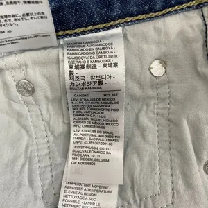 Levi's Low Pro Straight‎ Jeans Women 32 Dark Wash High Rise Distressed Denim thumbnail 4