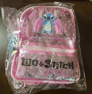 Disney Lilo & Stitch Clear Pink Glitter Backpack New thumbnail 1