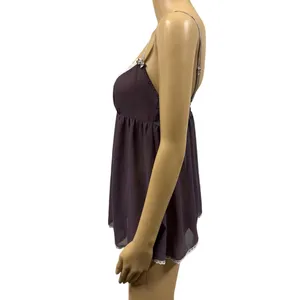 Victorias Secret Purple Lace Cami Adjustable Spaghetti Strap Negligee Top Small thumbnail 2