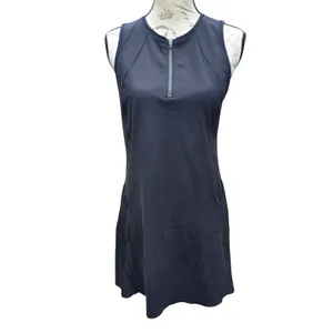 Athleta Match Point Tennis Dress Black Mesh Racerback Quarter Zip‎ Pockets M thumbnail 3