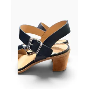 Franco Sarto Harlie Black Leather Block Heel Ankle Strap Sandals Womens 11M thumbnail 4