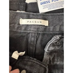 PacSun Black High Rise Ripped Knee Straight Leg Jeans Size 23 thumbnail 8