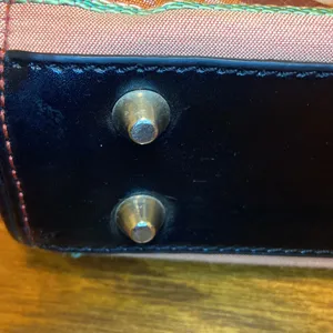 Vintage Kate Spade leather & clothe shoulder purse clutch bag thumbnail 8