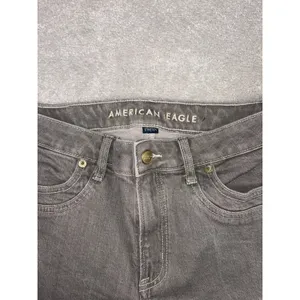 American Eagle Jeans Womens 4 Gray Stovepipe High Rise Straight Leg Stretch‎ thumbnail 3
