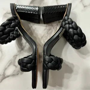 DOLCE VITA Paily Braided Slide-on Mule Sandal Heels Sz 6 Black Vaca Party thumbnail 10