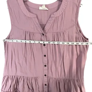 Entro Tunic Tank‎ Top Womens S Pink Sleeveless Button Down Tiered Soft Babydoll thumbnail 6