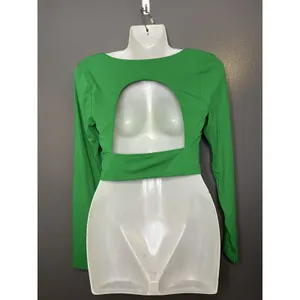 OFFLINE By Aerie Shirt Womens Medium Green Real Me Scoop Back Cropped Top thumbnail 5