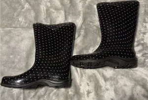 Sloggers Black and Pink Polka Dot Boots thumbnail 2