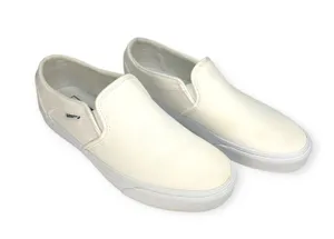 VANS | US Women Size 9 | Classic Asher White Canvas Slip-On Skate Shoes 721356 thumbnail 1