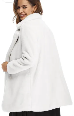 TOPONSKY Womens Winter Warm Lapel Faux Fur With Inner Lining & Buttons Coats from Amazon. Worn once for wedding thumbnail 1