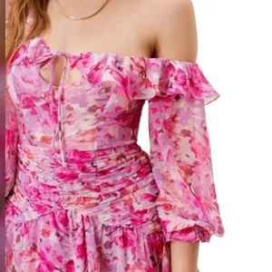 NWT For Love and Lemons Sofia Mini Dress Pink Floral Size XS thumbnail 4