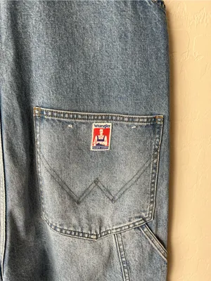 Wrangler Casey Jones Denim Western In Control Wide Leg Denim Overalls Size small thumbnail 7