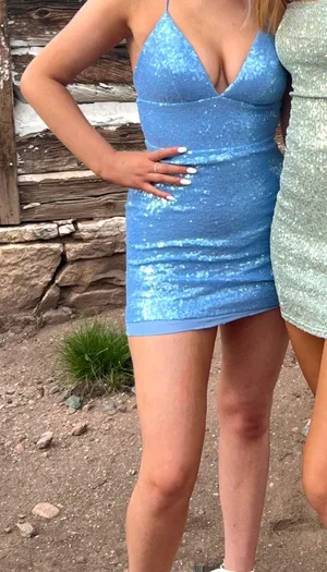 Nordstrom Blue Sequence Dress thumbnail 1