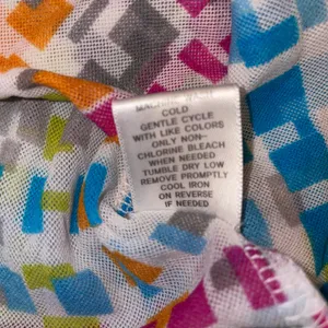 Madison Tank Top Womens Medium Multicolor Geometric Mesh Y2K Artsy thumbnail 5