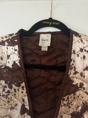 Maeve Cream Quilted Jacket with Brown Splatter thumbnail 4