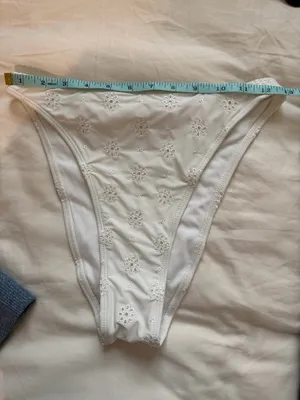 Wild Fable White Eyelet High Waist Cheeky Bikini Bottom thumbnail 8