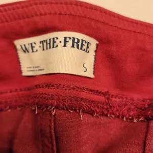 Free People We The Free In My Feelings Red Wine Cropped Slim Flare Jeans Small thumbnail 9