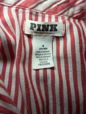 PINK - Victoria's Secret Candy Cane Striped Sleep Shirt Soft Holiday Medium. thumbnail 6