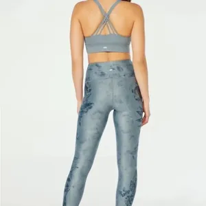 Marika 2 Piece Athleisure Set Cyan Blue - Sports bra and Long Sleeve Tee Shirt thumbnail 6