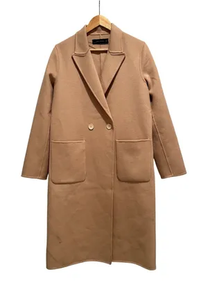 Zara Camel Wool Blend Pea Coat Size Medium‎ Preppy Fall Business Casual Jacket thumbnail 1