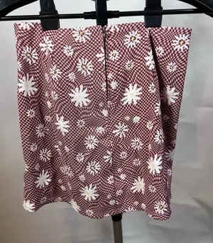 Altar’d State Brown Daisy Checkerboard Mini Skirt Size Small thumbnail 1