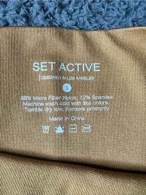 Set Active Brown Biker Shorts Size Small thumbnail 3
