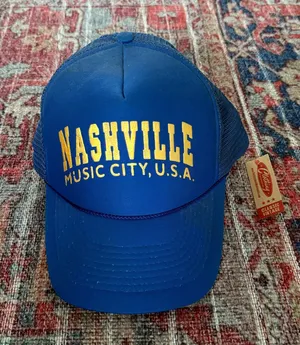“vintage” nashville trucker hat Blue thumbnail 1