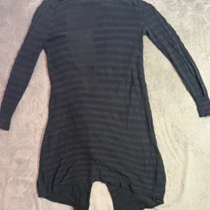 Free People Distressed Long Cardigan Womens S Black Striped Duster Open Front thumbnail 5