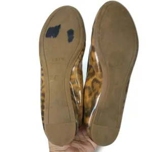 J.Crew Ballet Flats Sz 8.5 Leopard Print Patent Leather Shoes Slip‎ On Loafers thumbnail 7