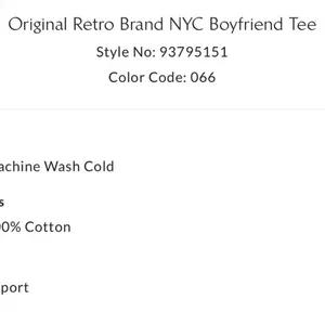 Free People x‎ Original Retro Brand Pink NYC Boyfriend Tee size Small thumbnail 5