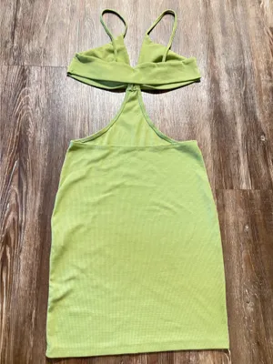 SHEIN Green Halter neck dress with Bow Detail thumbnail 2