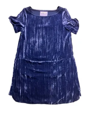 Floreat Velvet Shift Dress Women M Blue Short Sleeve Pockets Mini Whimsigoth‎ thumbnail 1