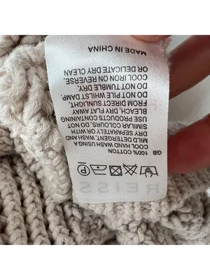 Reiss Beige Open-stitch Cable-knit Sweater Boho Chic Coastal Size Large thumbnail 11