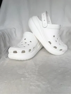 Crocs Classic Crush Platform Clogs White Color Unisex M8/W10 NEW thumbnail 8