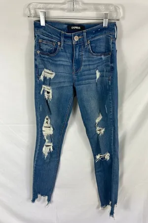 Express Jeans Ankle Legging Mid Rise Performance Stretch Jean Size 00 thumbnail 1