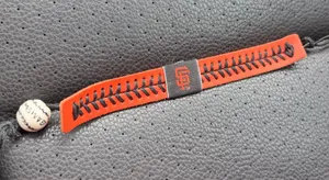 MLB Orange and Black San Francisco Giants Leather Cord Bracelet thumbnail 1