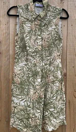 Mng collared tropical dress size‎ 6 Green thumbnail 1
