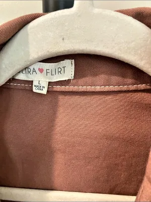 Ultra Flirt Utility Jacket Cotton in Brown Size Large thumbnail 6