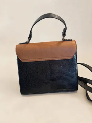 Dune London Women's Brown Black Lizard Embossed Leather Handbag Crossbody thumbnail 2