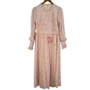 Ivy City Co NWT‎ Last Songbird Pink Fairy Whimsical Modest Midi Dress Medium thumbnail 5