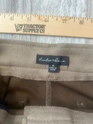 Women’s Hunter And Brown Faux Suede Brown Cargo Pants With Snakeskin Cuff Size S thumbnail 3