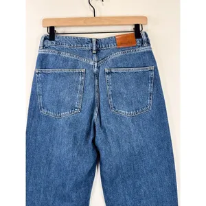 Massimo Dutti Womens Jeans Blue Denim Relaxed Fit Tapered High Rise Y2K Size 6 thumbnail 10