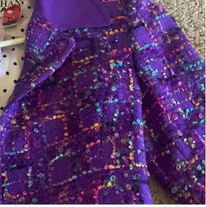 Vintage More Dash Than Cash Bouclé Purple Cropped Jacket thumbnail 5