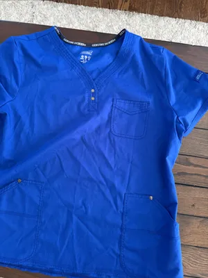 Dickies WonderWink Women's V-Neck Tunic Top in Royal Blue thumbnail 8
