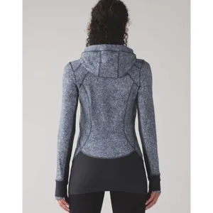 Lululemon Athletica Womens Daily Practice Zip Up Hooded Jacket Gray Black Size 8 thumbnail 5