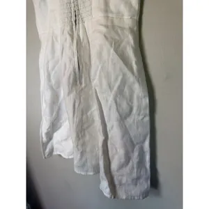 Reformation White Linen Mini Dress Sweetheart Neckline Smocked Back Sz 0 NWT thumbnail 16