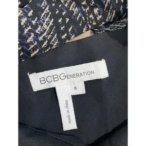 BCBGeneration Chiffon Maxi Dress Size 6 Black Tan Blue Accents Flowy thumbnail 3