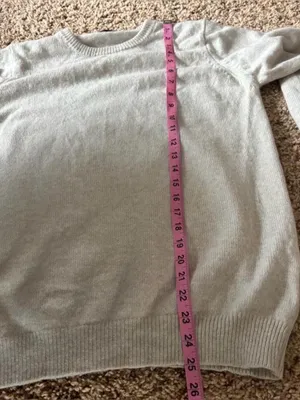 Wool Crewneck Women's Sweater in Light Gray thumbnail 7