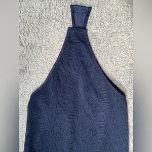 Babaton Navy Blue Textured Bodysuit medium thumbnail 2