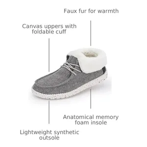 Hey Dude Britt Womens Faux Fur Lined Slip On Shoes Gray Cozy Casual‎ - Size 8 thumbnail 6